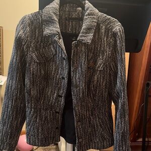 White House Black Market Textured Black and White Jacket